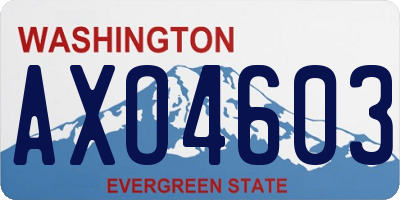 WA license plate AXO4603