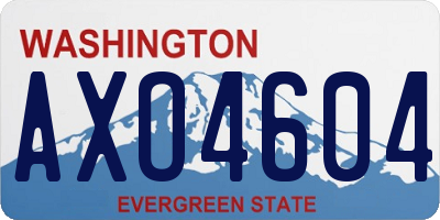 WA license plate AXO4604