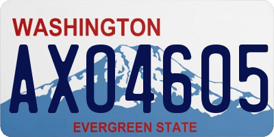 WA license plate AXO4605