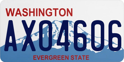 WA license plate AXO4606
