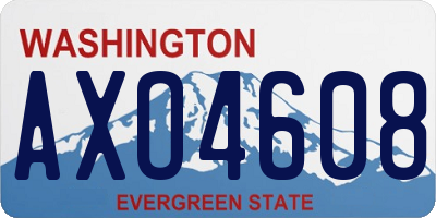 WA license plate AXO4608