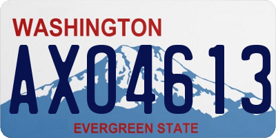 WA license plate AXO4613