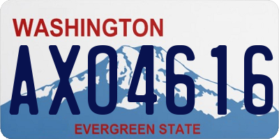 WA license plate AXO4616
