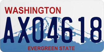 WA license plate AXO4618