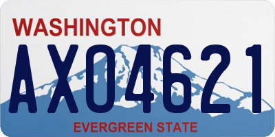 WA license plate AXO4621