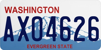 WA license plate AXO4626