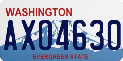 WA license plate AXO4630