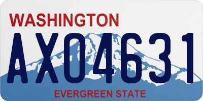 WA license plate AXO4631