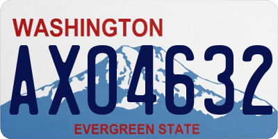 WA license plate AXO4632