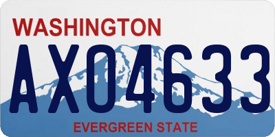 WA license plate AXO4633