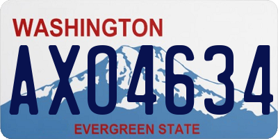 WA license plate AXO4634