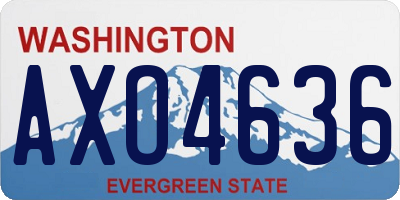 WA license plate AXO4636