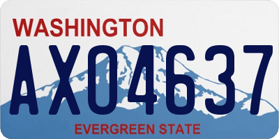 WA license plate AXO4637