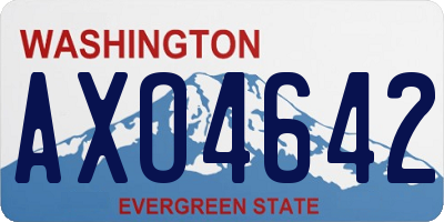 WA license plate AXO4642