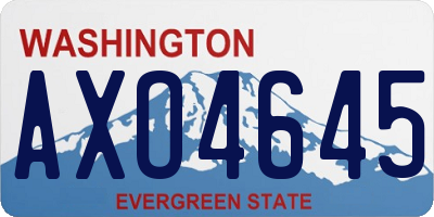 WA license plate AXO4645