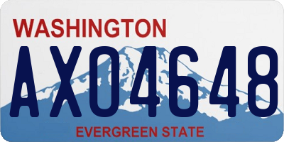 WA license plate AXO4648