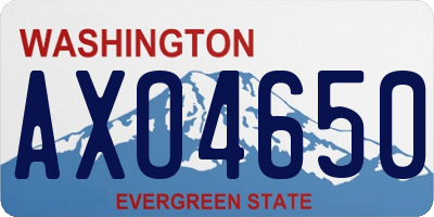 WA license plate AXO4650