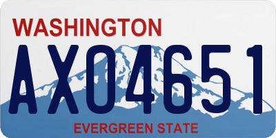 WA license plate AXO4651