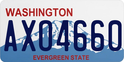 WA license plate AXO4660