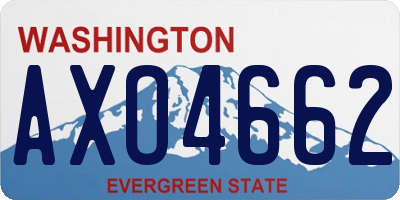 WA license plate AXO4662