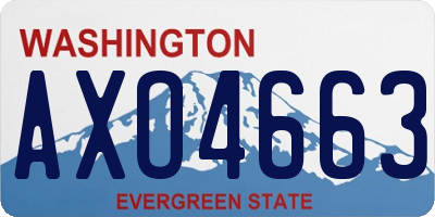 WA license plate AXO4663