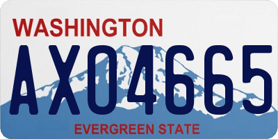 WA license plate AXO4665