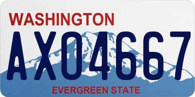 WA license plate AXO4667