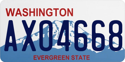 WA license plate AXO4668