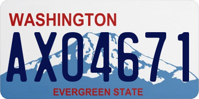WA license plate AXO4671