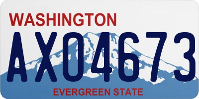 WA license plate AXO4673