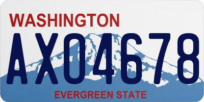 WA license plate AXO4678
