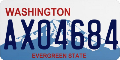 WA license plate AXO4684