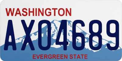 WA license plate AXO4689