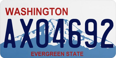 WA license plate AXO4692