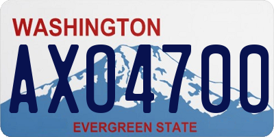 WA license plate AXO4700