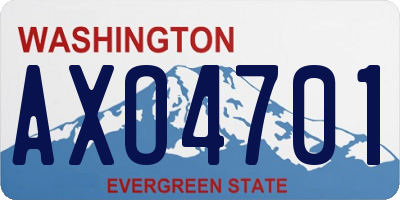 WA license plate AXO4701