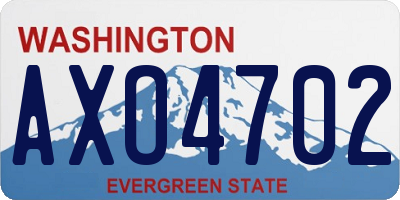 WA license plate AXO4702