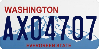 WA license plate AXO4707