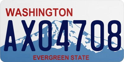 WA license plate AXO4708