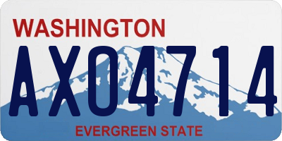 WA license plate AXO4714