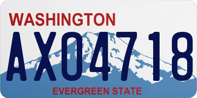 WA license plate AXO4718