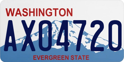 WA license plate AXO4720