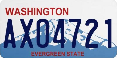 WA license plate AXO4721