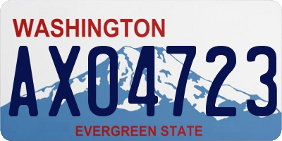 WA license plate AXO4723