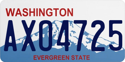 WA license plate AXO4725
