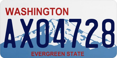 WA license plate AXO4728