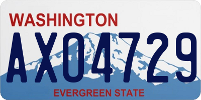 WA license plate AXO4729