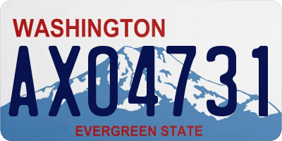 WA license plate AXO4731