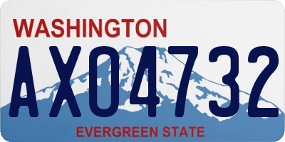 WA license plate AXO4732