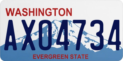 WA license plate AXO4734